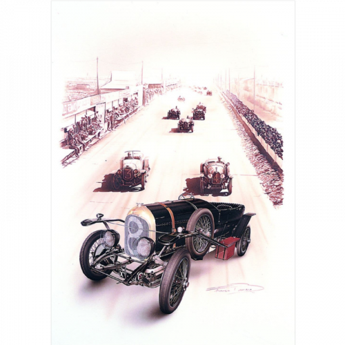 Litho50x65cm Bentley Sport1924