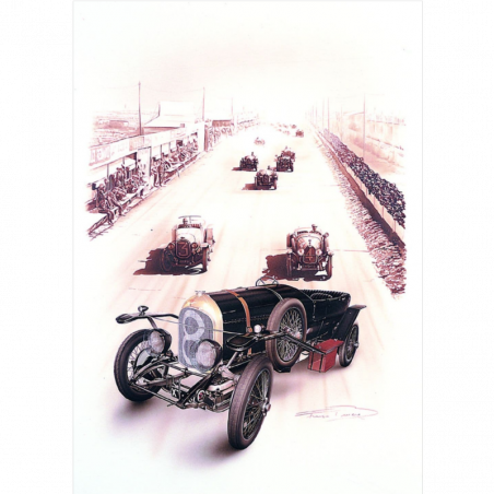 Litho50x65cm Bentley Sport1924
