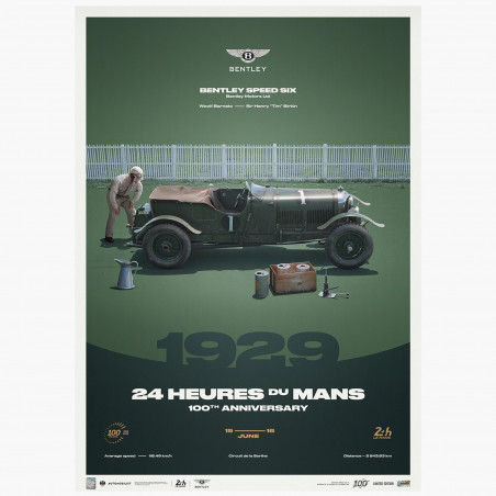 Bentley Speed Six Poster 1929 - 24H Le Mans