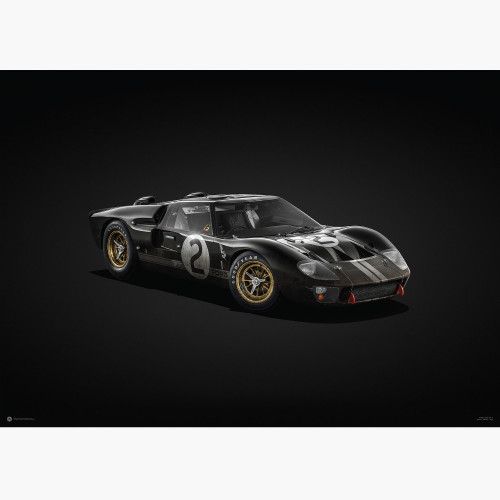 1966 Ford GT40 Black Poster - 24H Le Mans