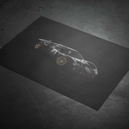 1966 Ford GT40 Black Poster - 24H Le Mans