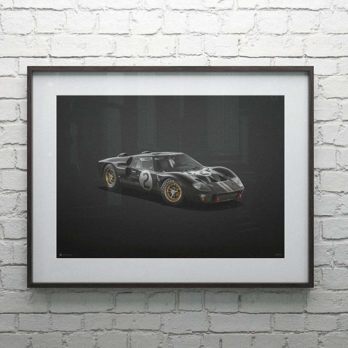 1966 Ford GT40 Black Poster - 24H Le Mans