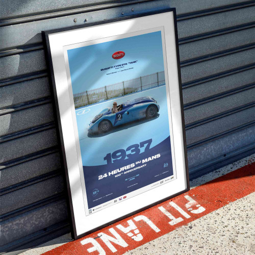 Poster Bugatti Type 57G "TANK" 1937 - 24H Le Mans