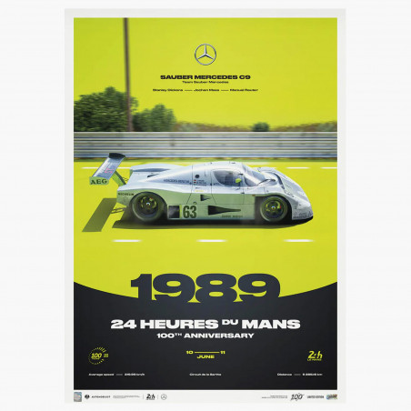 Poster Sauber Mercedes C9 1989 - 24H Le Mans